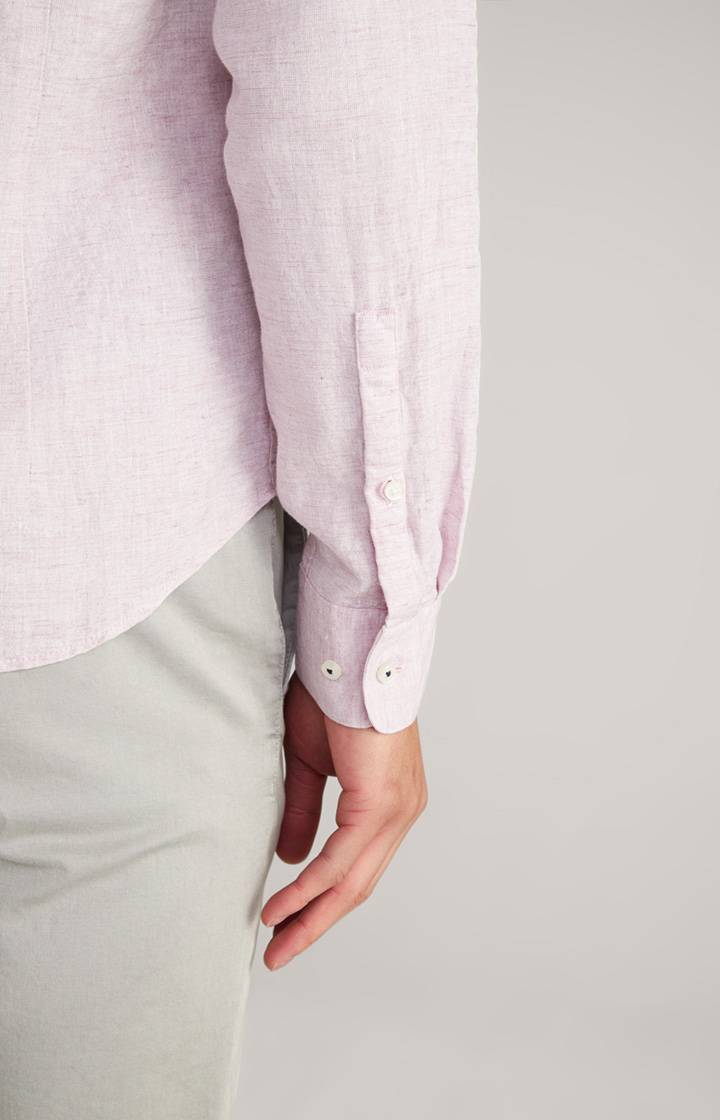 Joop Leinen-Baumwoll-Hemd Pebo In Violett Meliert