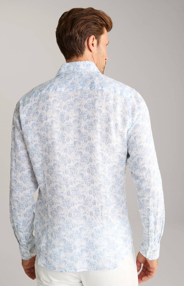 Joop Leinen-Hemd Pai In Hellblau/Weiß Gemustert