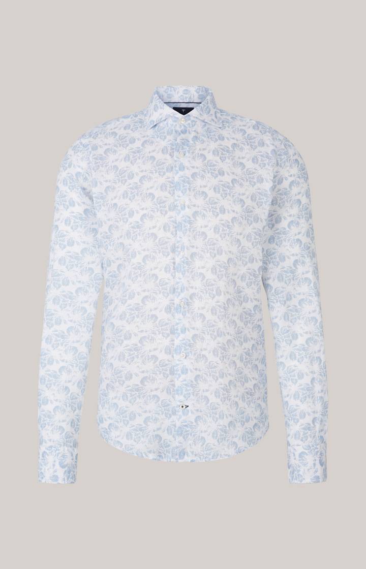 Joop Leinen-Hemd Pai In Hellblau/Weiß Gemustert