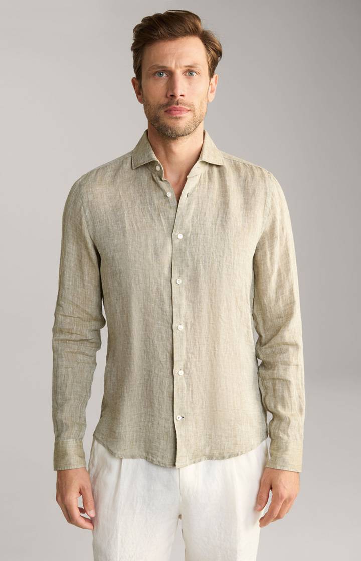 Joop Leinen-Hemd Pai in Hellgrün meliert