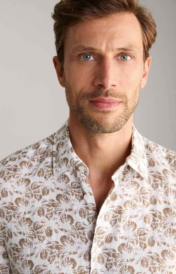 Joop Leinen-Hemd Pit In Beige/Weiß