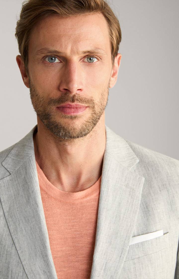 Joop Leinen-Sakko Hoverest In Grau Meliert