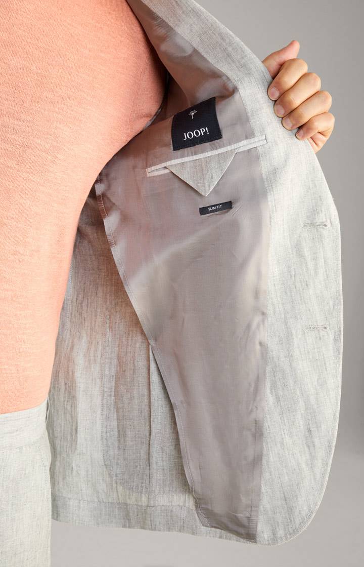 Joop Leinen-Sakko Hoverest In Grau Meliert