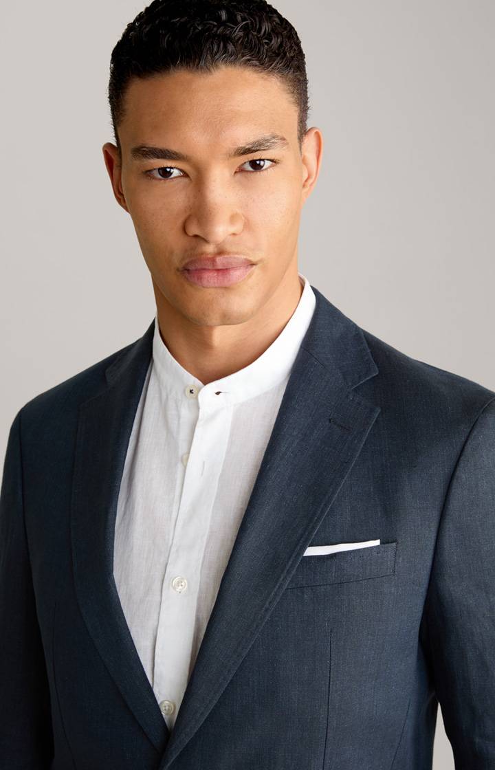 Joop Leinen-Sakko Hoverest In Navy Meliert