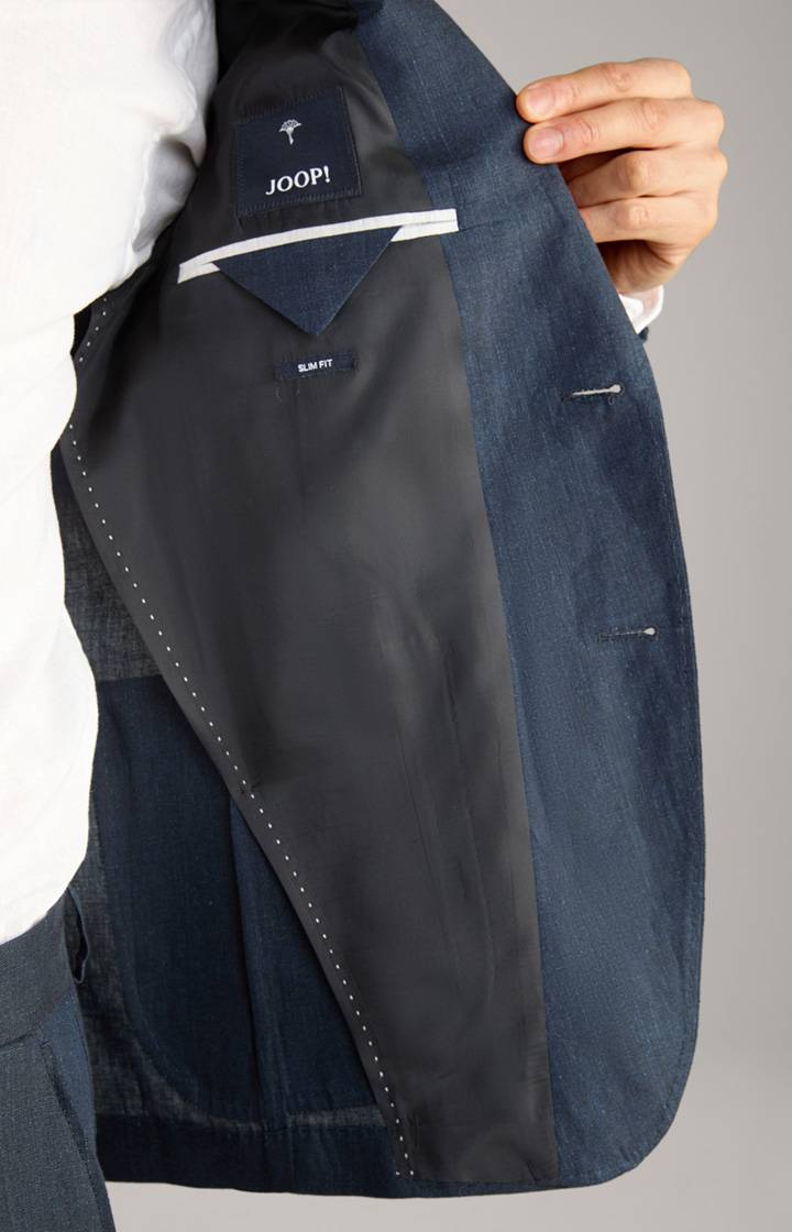 Joop Leinen-Sakko Hoverest In Navy Meliert
