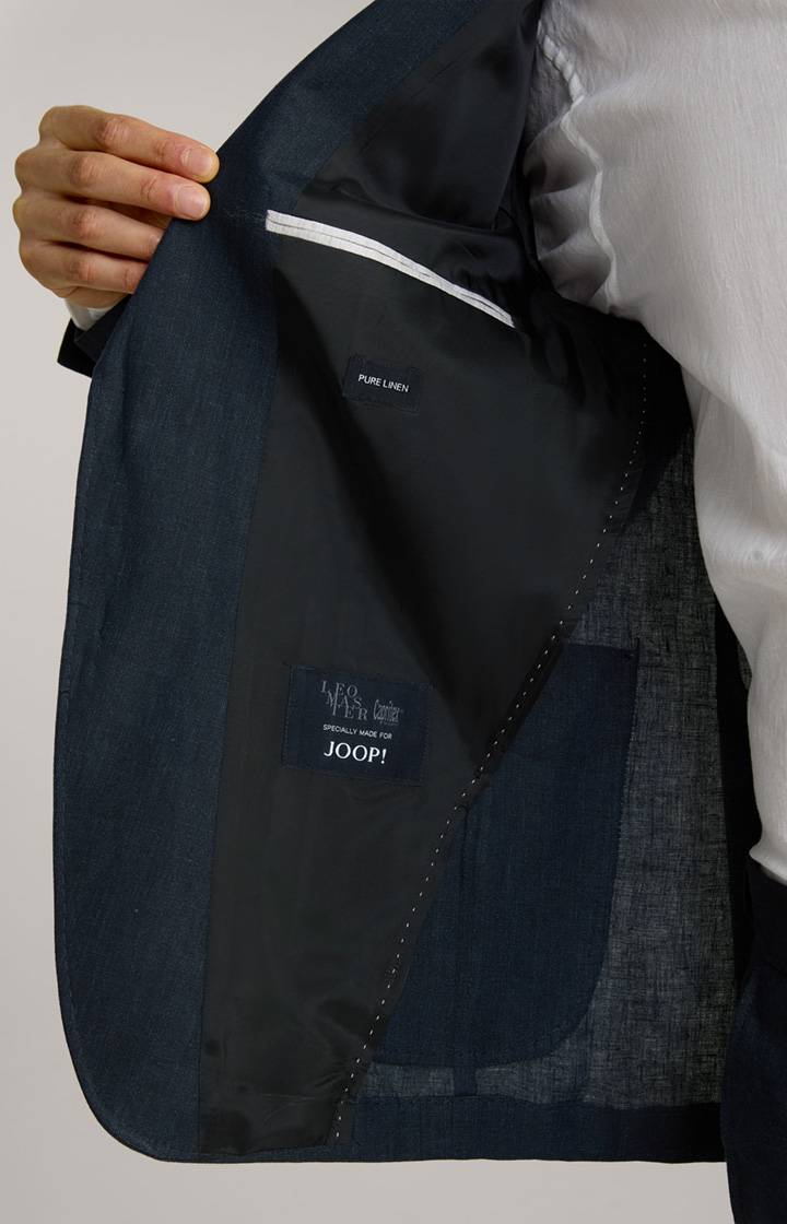 Joop Leinen-Sakko Hoverest In Navy Meliert