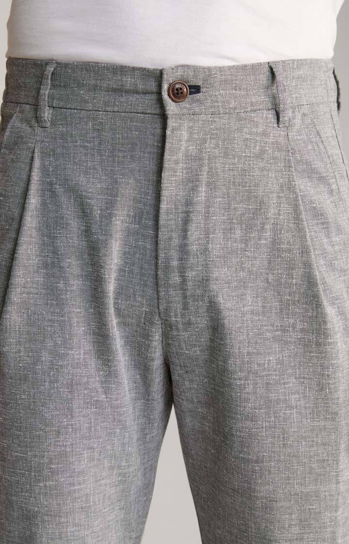 Joop Leinenmix-Chino Lead In Hellgrau Meliert