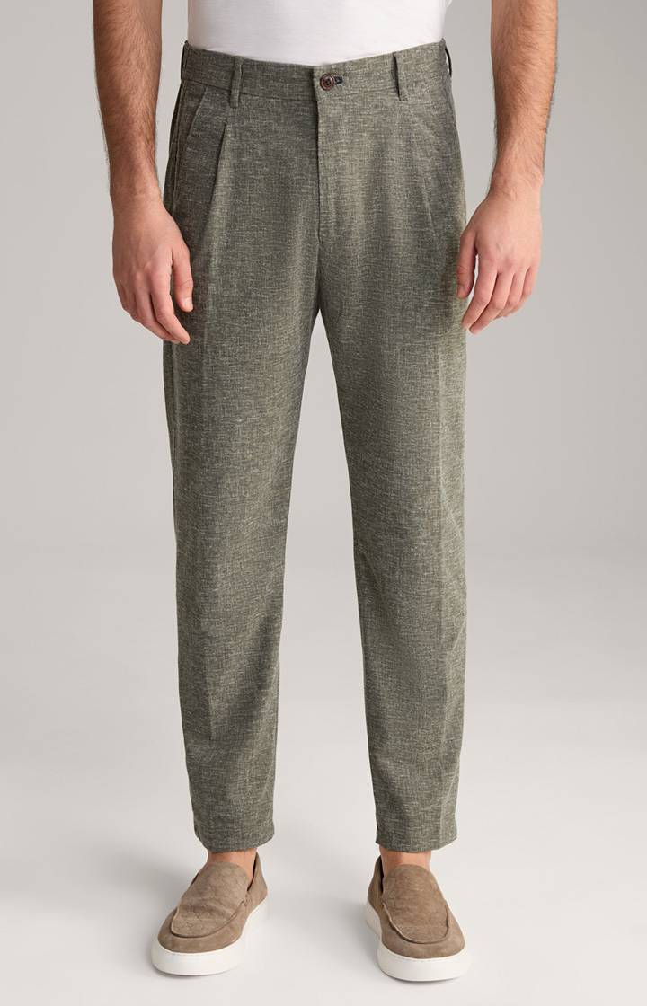 Joop Leinenmix-Chino Lead in Oliv meliert