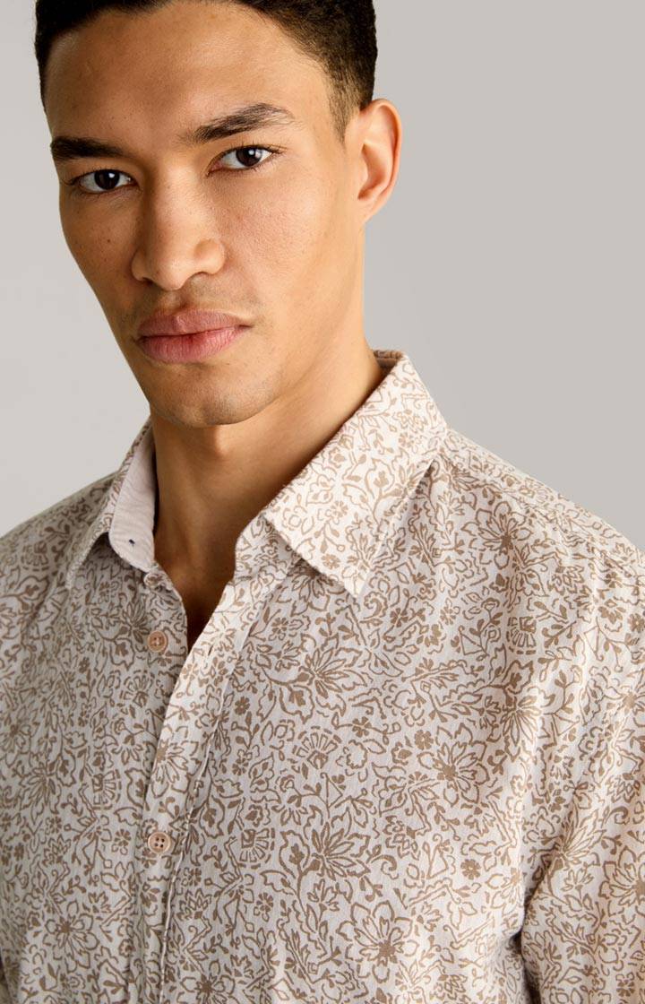 Joop Leinenmix-Hemd Hanson In Braun Gemustert