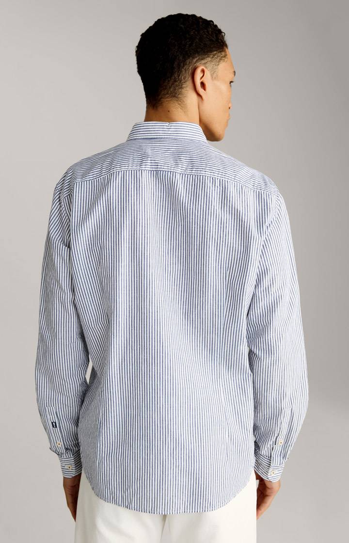 Joop Leinenmix-Hemd Hawes In Blau/Weiß Gestreift