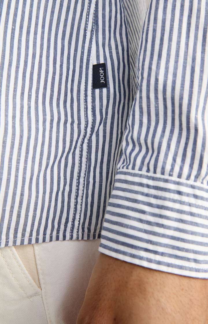 Joop Leinenmix-Hemd Hawes In Blau/Weiß Gestreift