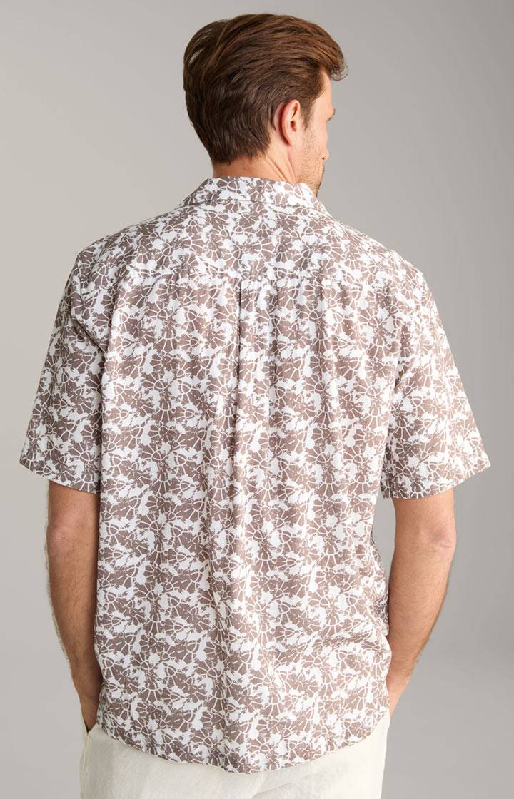 Joop Leinenmix-Hemd Kawai In Braun-Weiß Gemustert