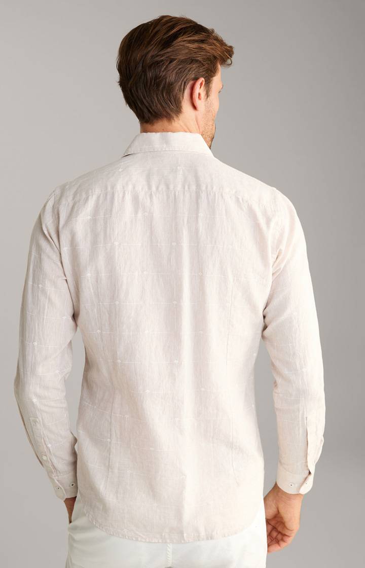 Joop Leinenmix-Hemd Pai In Hellbraun Gemustert