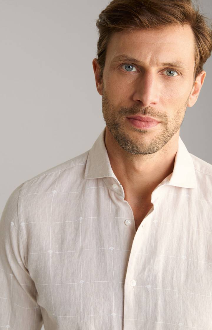 Joop Leinenmix-Hemd Pai In Hellbraun Gemustert