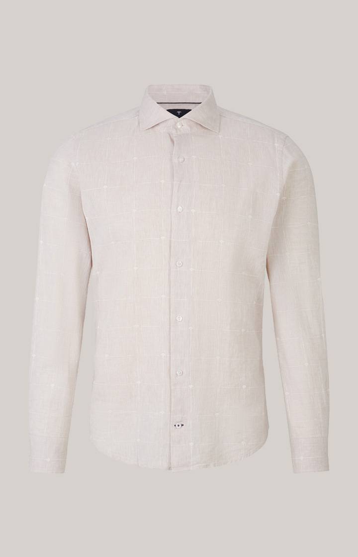 Joop Leinenmix-Hemd Pai In Hellbraun Gemustert