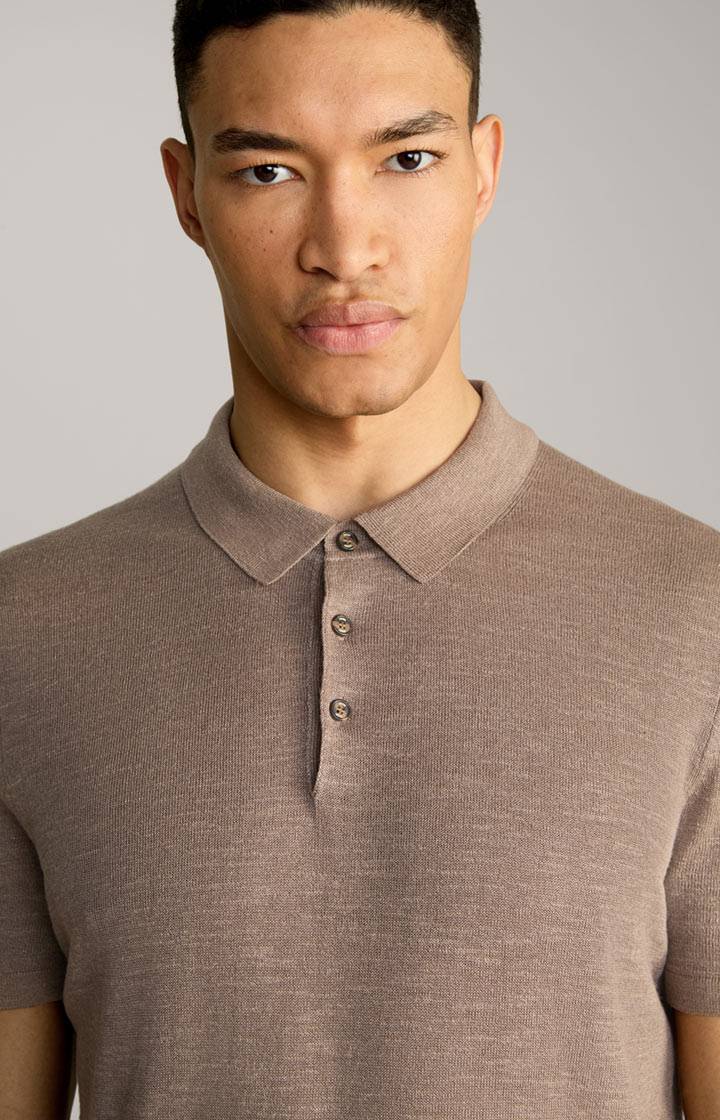 Joop Leinenmix-Poloshirt Malioso In Braun