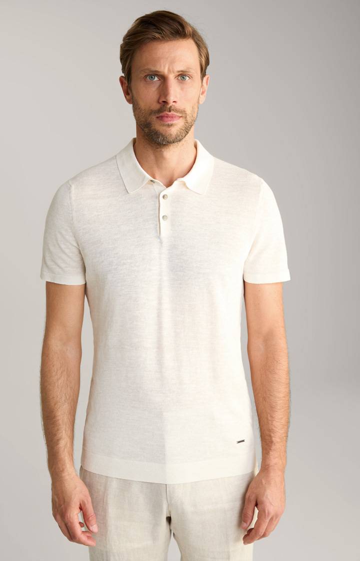 Joop Leinenmix-Poloshirt Malioso in Offwhite