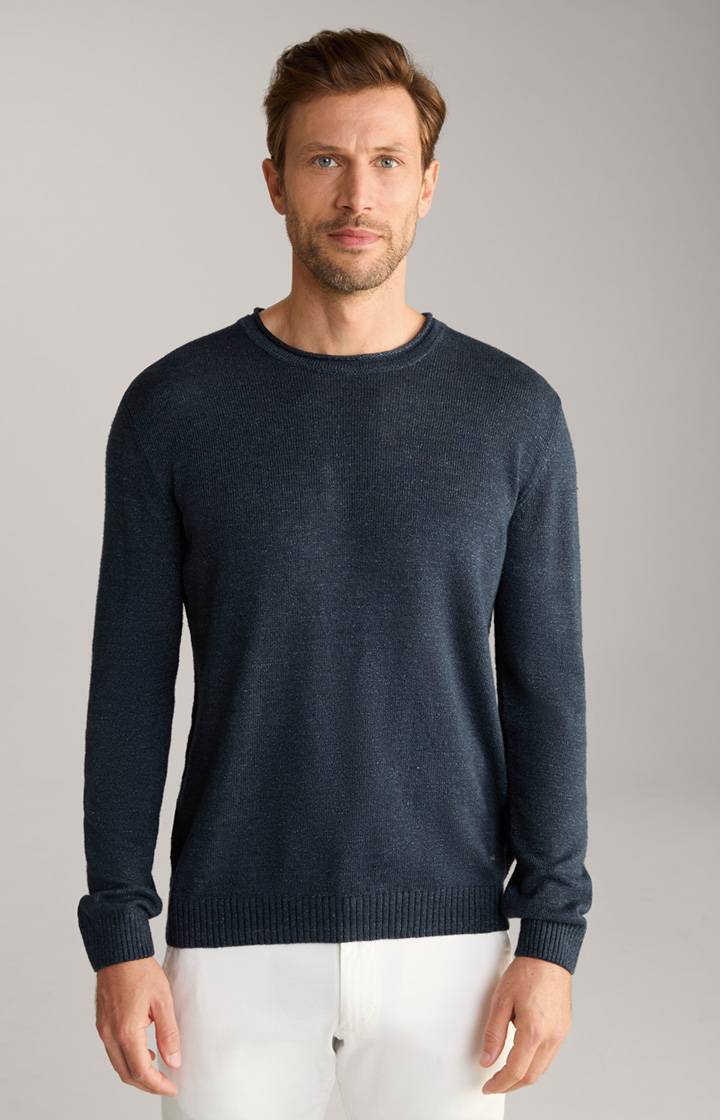 Joop Leinenmix-Pullover Mendor in Navy