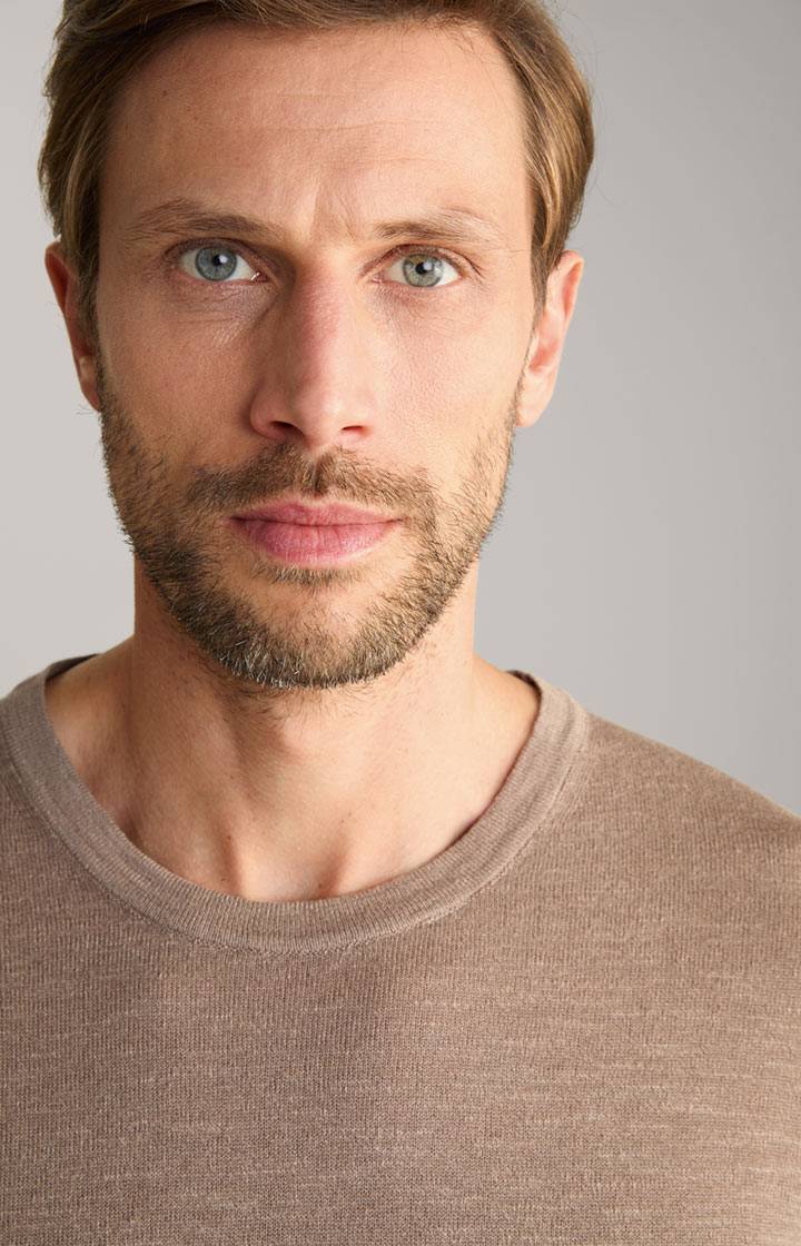 Joop Leinenmix-T-Shirt Maroso In Braun