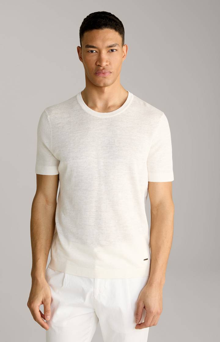Joop Leinenmix-T-Shirt Maroso in Offwhite
