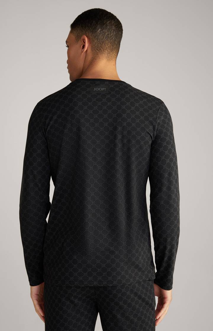 Joop Loungewear Longsleeve In Schwarz Gemustert