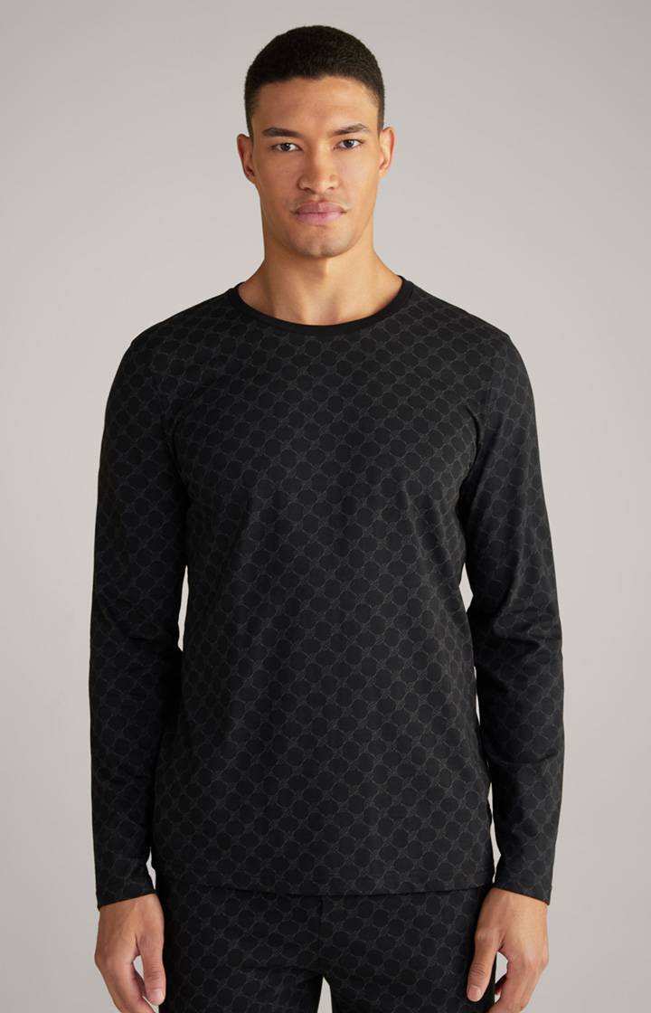 Joop Loungewear Longsleeve in Schwarz gemustert