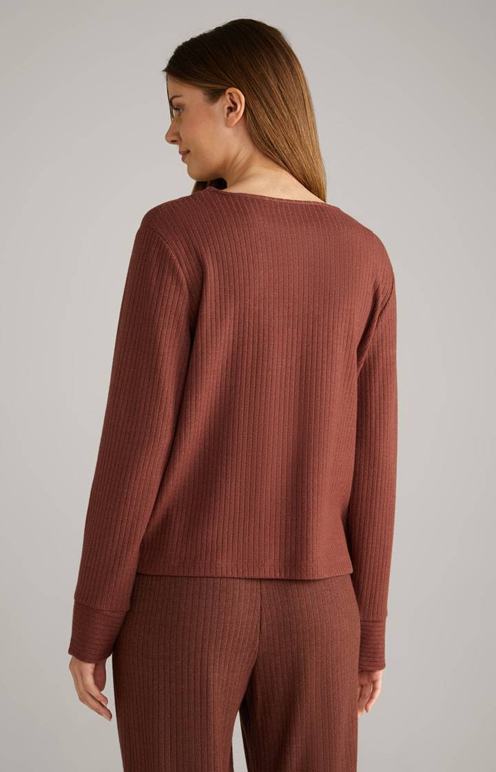 Joop Loungewear Ripp-Longsleeve In Coffee