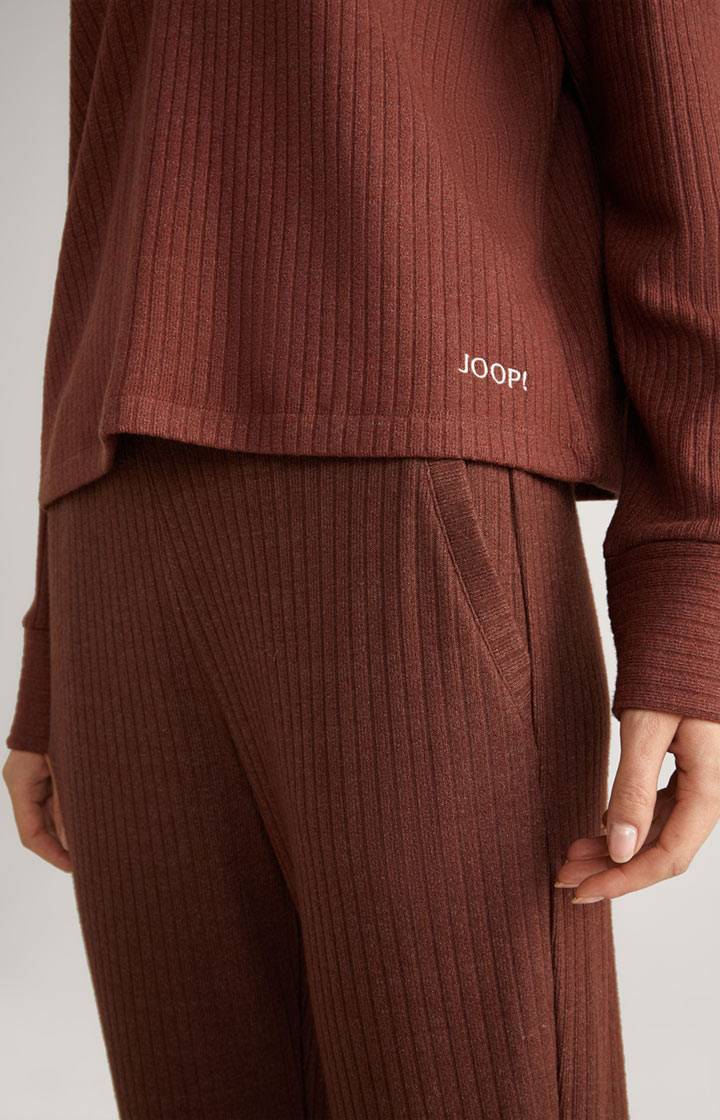 Joop Loungewear Ripp-Longsleeve In Coffee