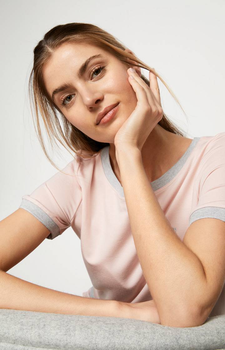 Joop Loungewear Shirt In Rosa/Grau Meliert