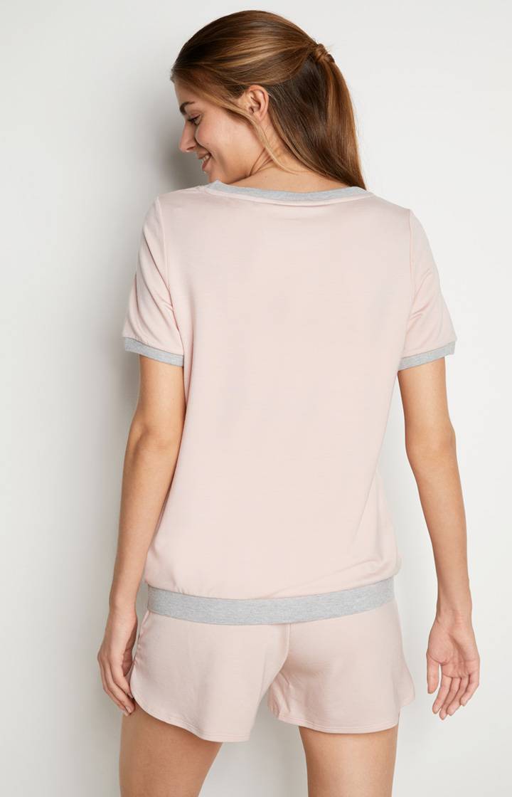 Joop Loungewear Shirt In Rosa/Grau Meliert