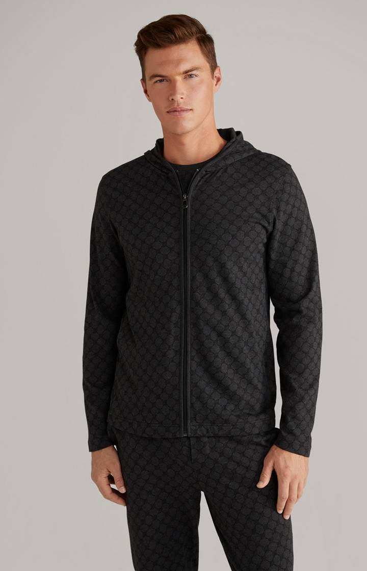 Joop Loungewear Sweatjacke in Anthrazit meliert