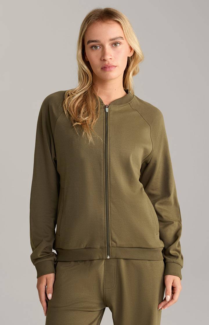Joop Loungewear Sweatjacke in Oliv