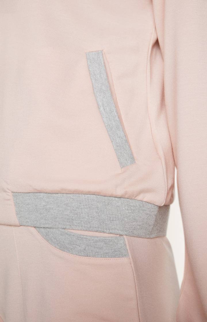 Joop Loungewear Sweatjacke In Rosa/Grau Meliert