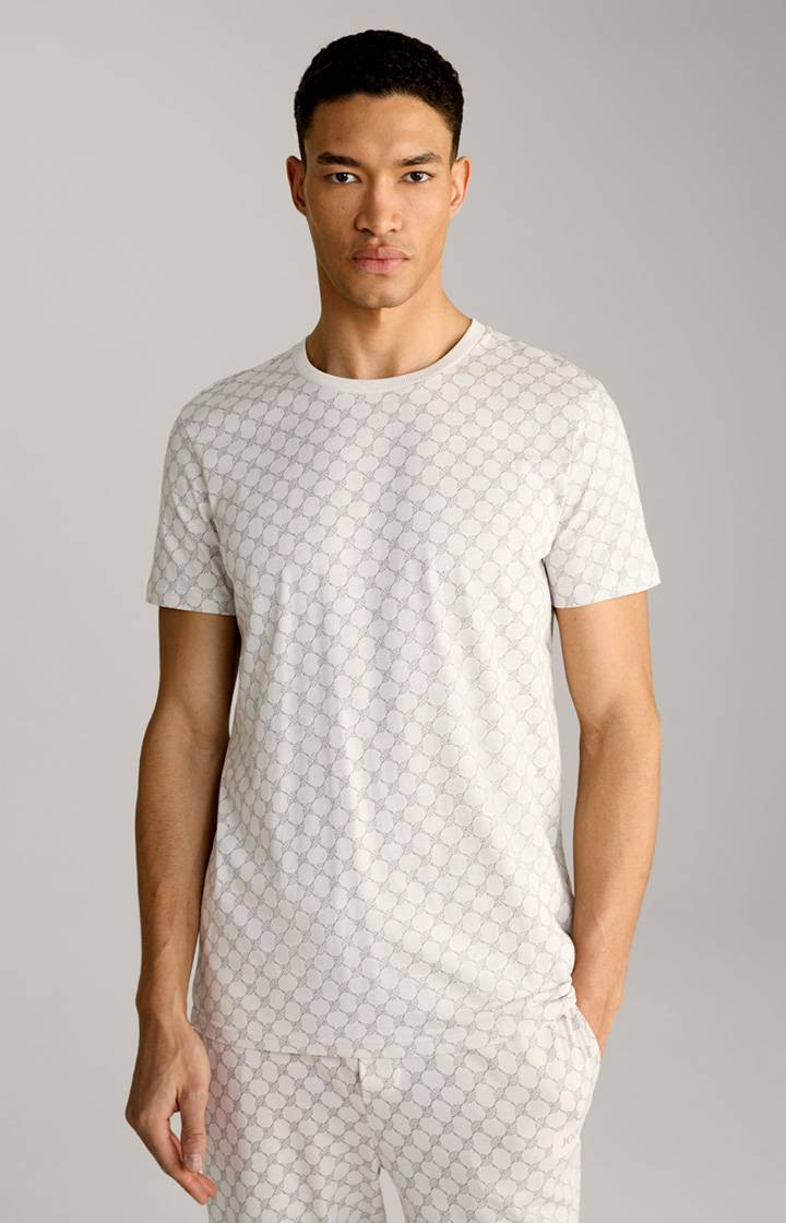 Joop Loungewear T-Shirt in Offwhite/Grau gemustert