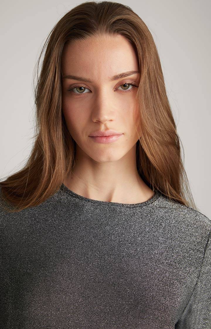 Joop Lurex-Blusenshirt In Grau-Glitzer