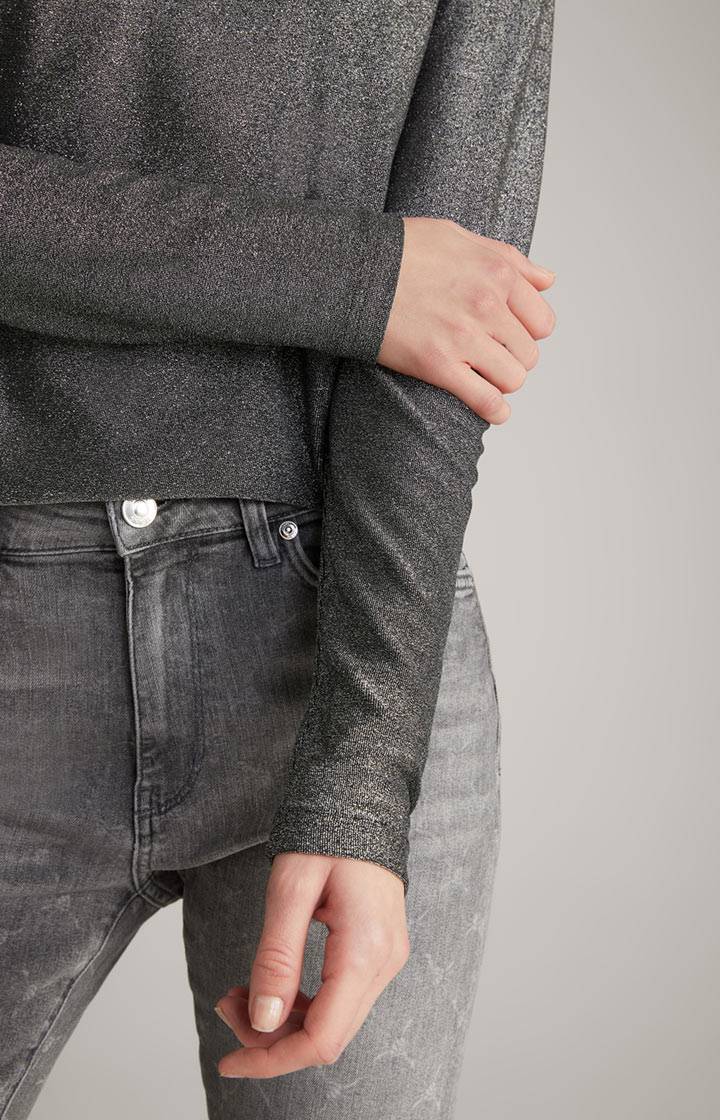 Joop Lurex-Blusenshirt In Grau-Glitzer