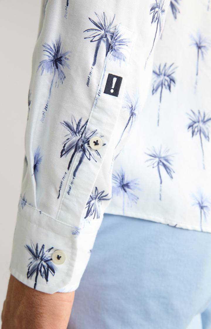 Joop Lyocell-Hemd Hanson In Weiß-Blau Gemustert