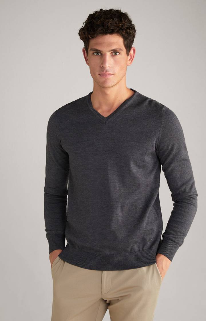 Joop Merinowoll-Pullover Damien in Anthrazit