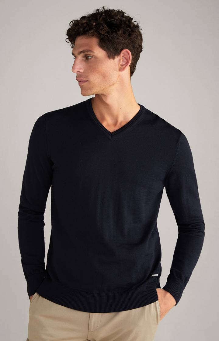 Joop Merinowoll-Pullover Damien in Dunkelblau