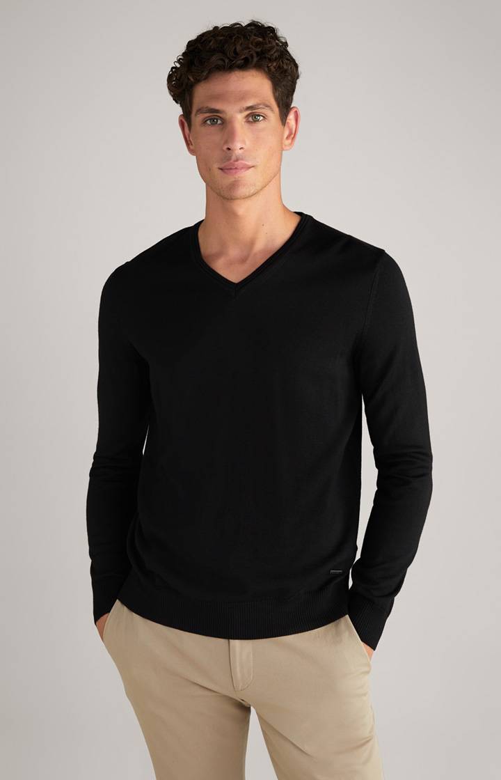 Joop Merinowoll-Pullover Damien in Schwarz