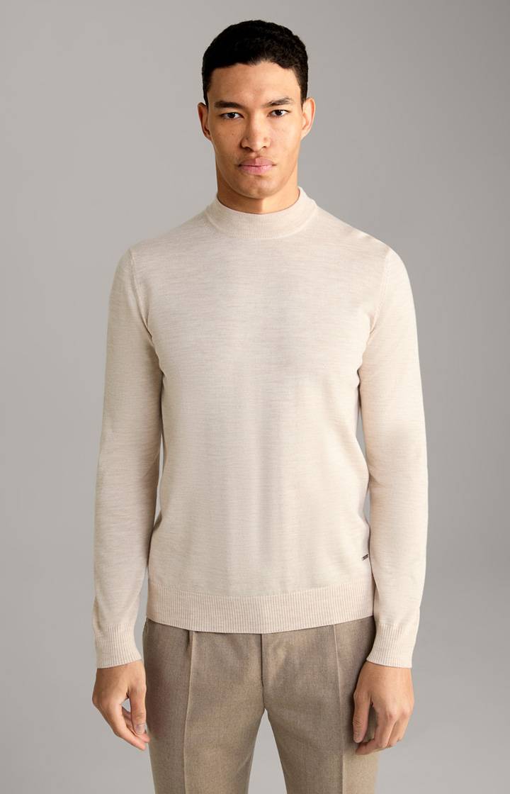 Joop Merinowoll-Pullover Davide in Hellbeige