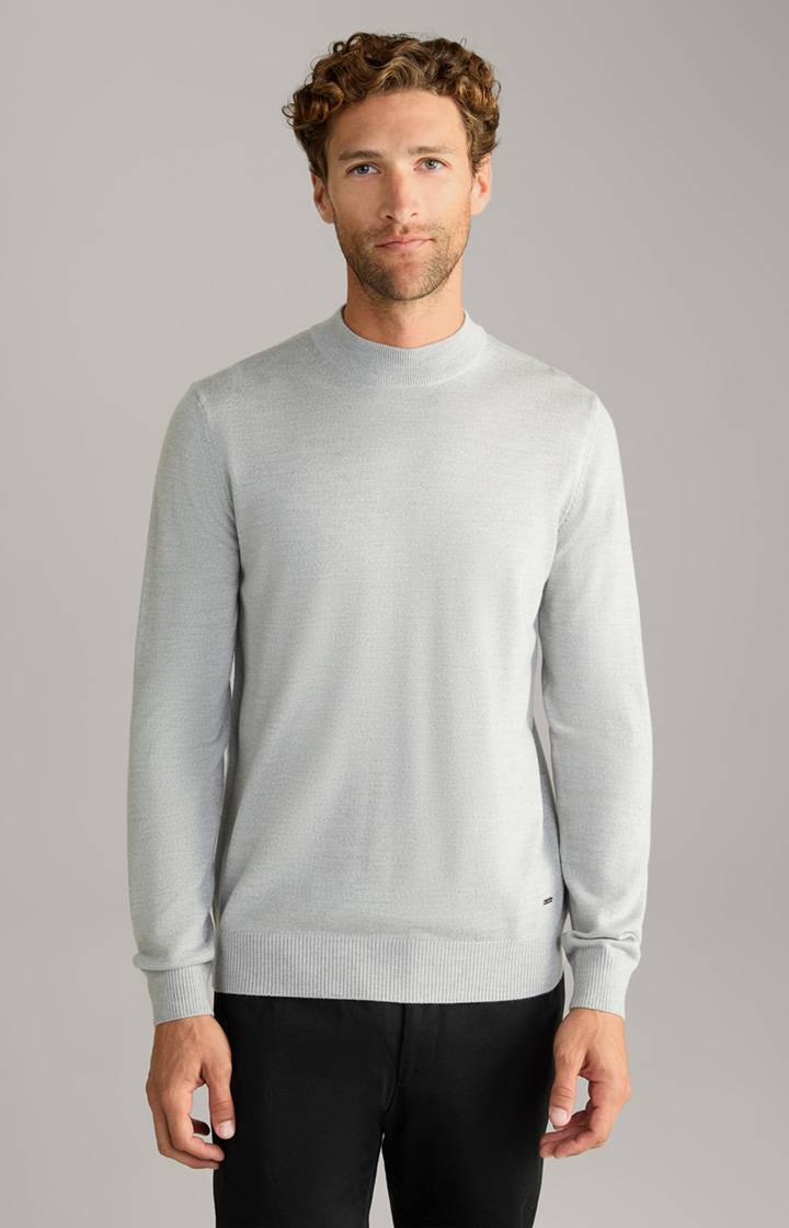 Joop Merinowoll-Pullover Davide in Hellgrau