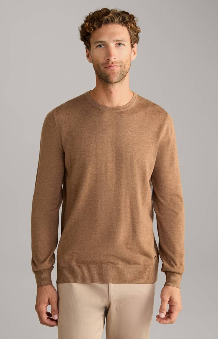 Joop Merinowoll-Pullover Denny in Dunkelbeige
