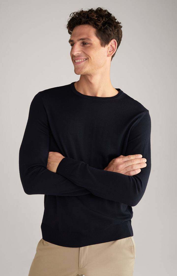 Joop Merinowoll-Pullover Denny in Dunkelblau