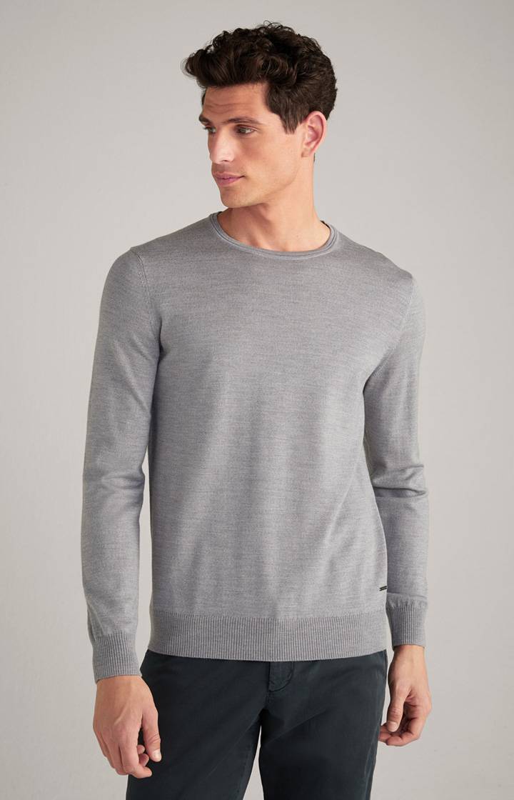 Joop Merinowoll-Pullover Denny in Grau meliert