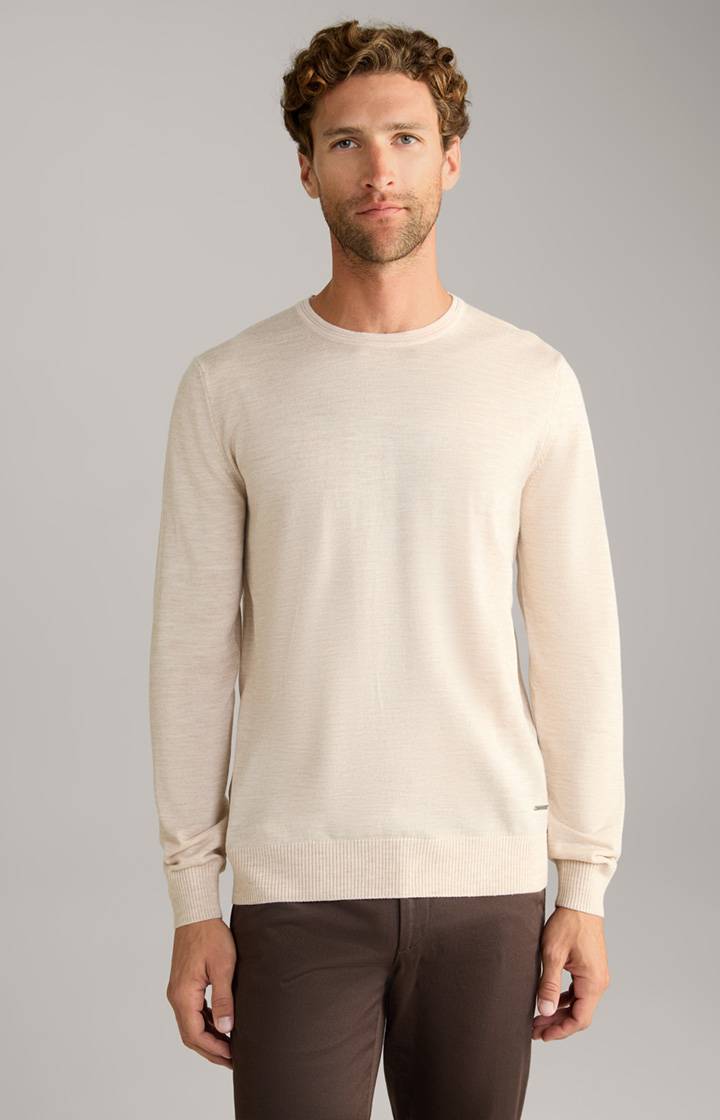 Joop Merinowoll-Pullover Denny in Hellbeige