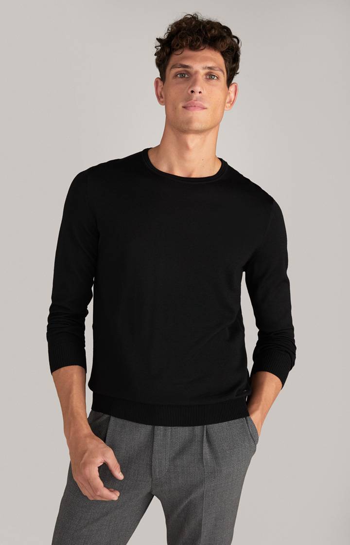 Joop Merinowoll-Pullover Denny in Schwarz