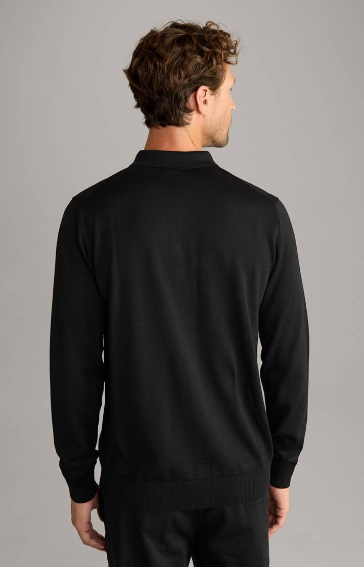 Joop Merinowoll-Strick-Polo Dondo In Schwarz