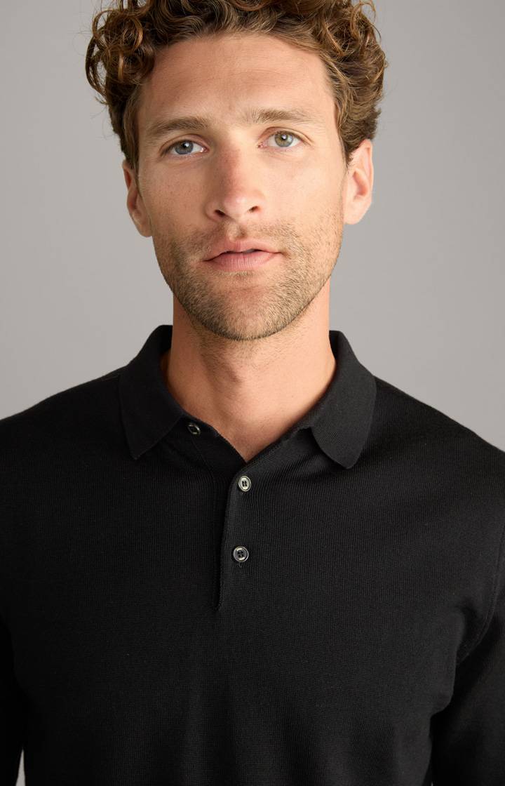 Joop Merinowoll-Strick-Polo Dondo In Schwarz