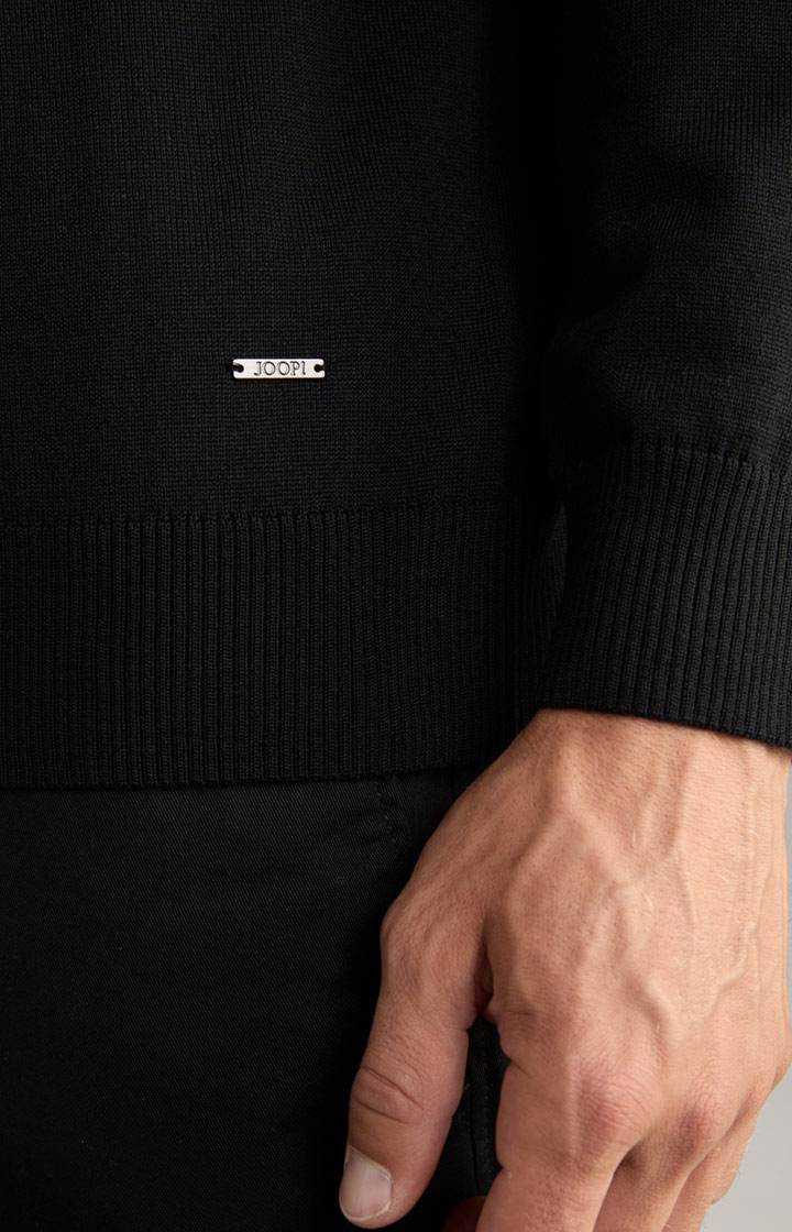 Joop Merinowoll-Strick-Polo Dondo In Schwarz